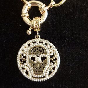 Mandala sugar skull necklace